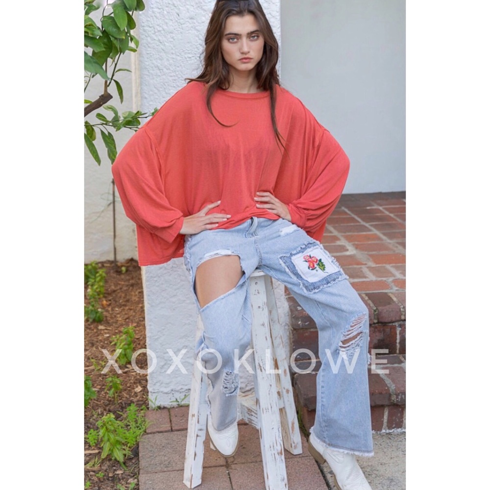 POL Retro 90s Distressed Relaxed Fit Jeans Patches Cutouts - Picture 10 of 16